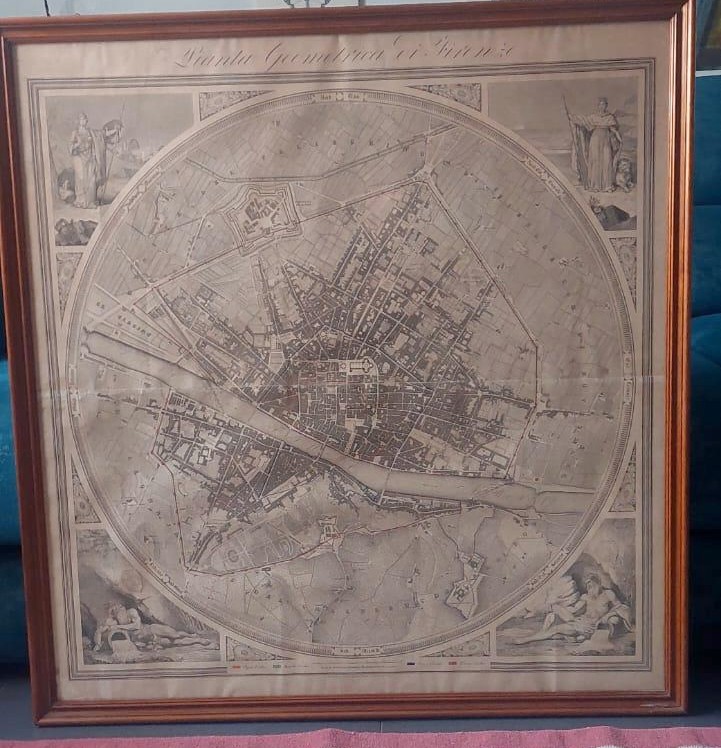 Grande carta geografica pianta geometrica citta' di firenze 1843-photo-2