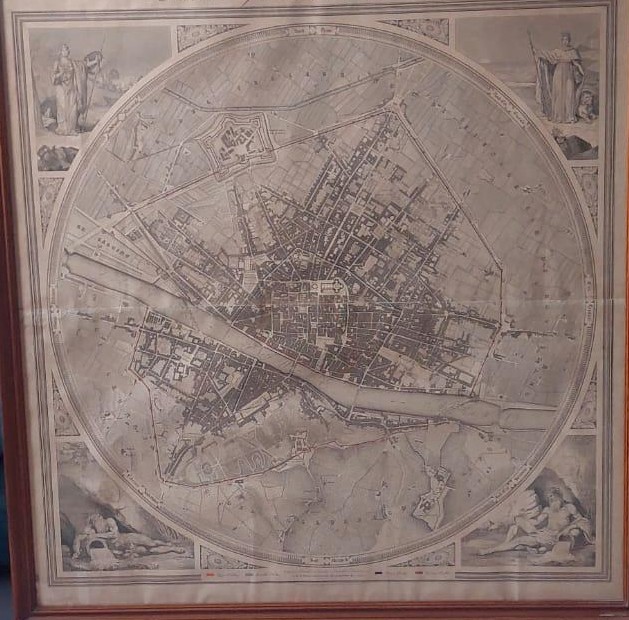 Grande carta geografica pianta geometrica citta' di firenze 1843-photo-3