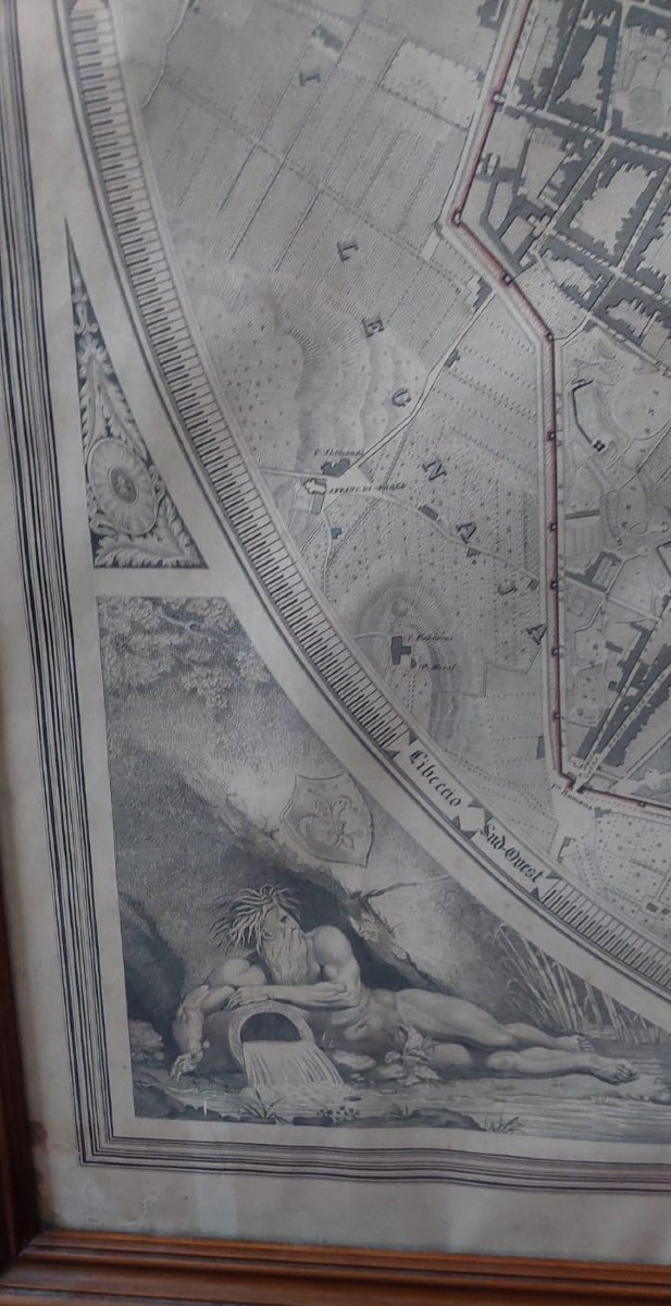 Grande carta geografica pianta geometrica citta' di firenze 1843-photo-2
