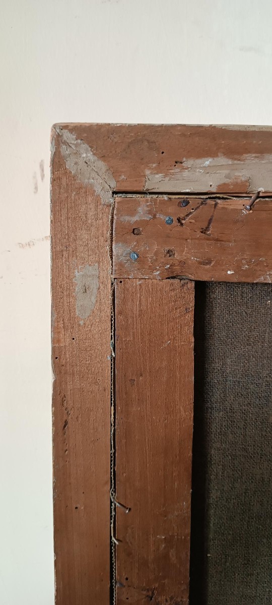 dipinto antico olio su tela Madonna con bambino XVIII secolo-photo-7