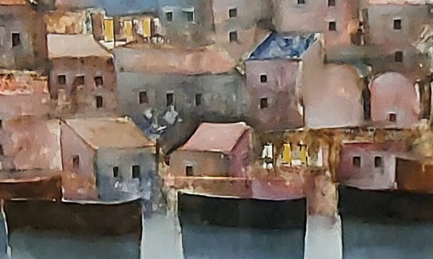 BETTARINI LIDO -dipinto  olio su tela paesaggio Con Barche  100 X 70-photo-6