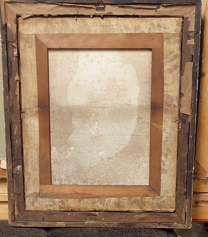 Antico ritratto  pastello su tela di  giovane nobildonna , firmato e datato  1899-photo-1