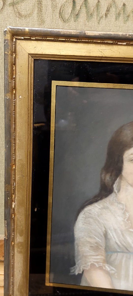 Antico ritratto  pastello su tela di  giovane nobildonna , firmato e datato  1899-photo-4