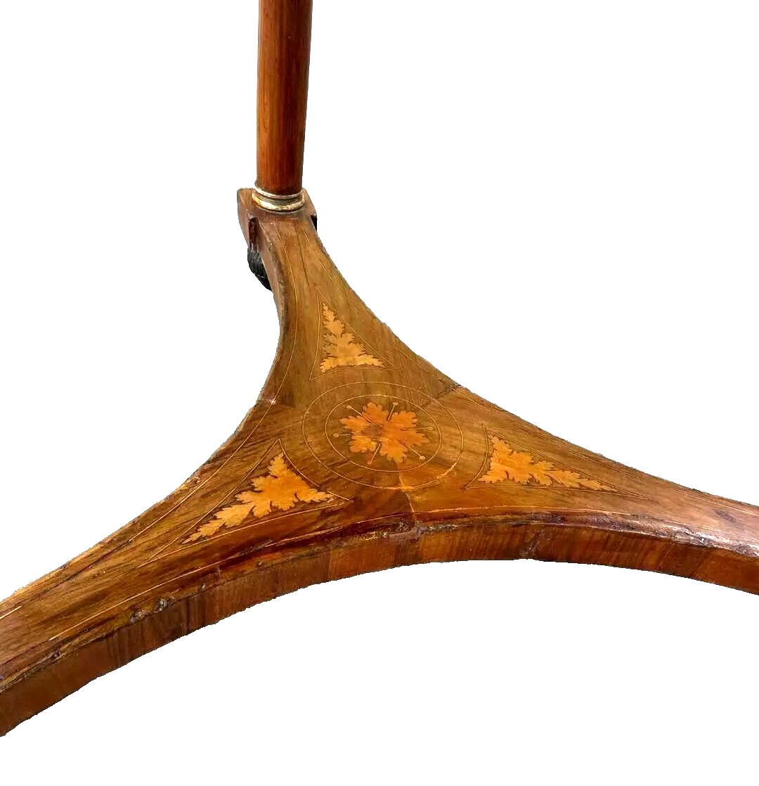 Antico tavolo tondo impero intarsiato primi 800-photo-3