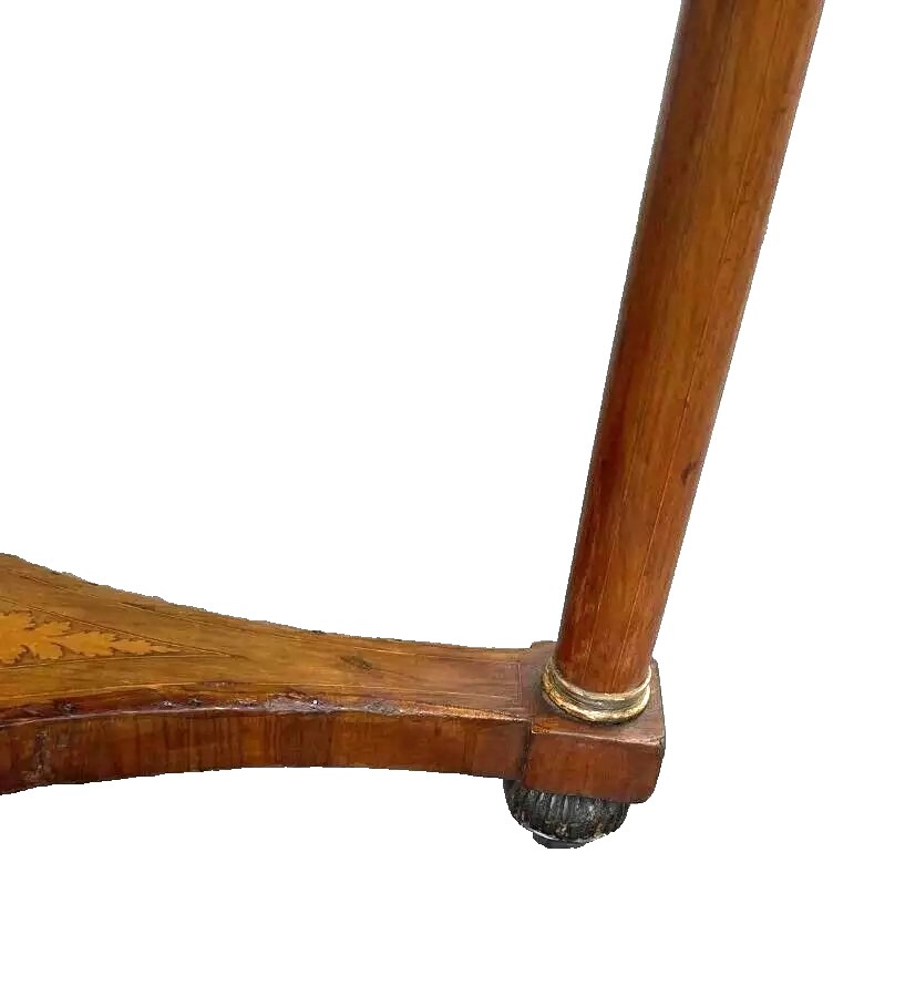 Antico tavolo tondo impero intarsiato primi 800-photo-7