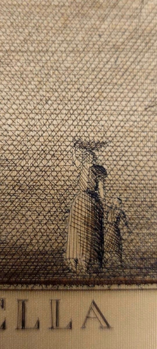 ricamo a filo su seta del XIX secolo , Pantheon a Roma 1881-photo-3