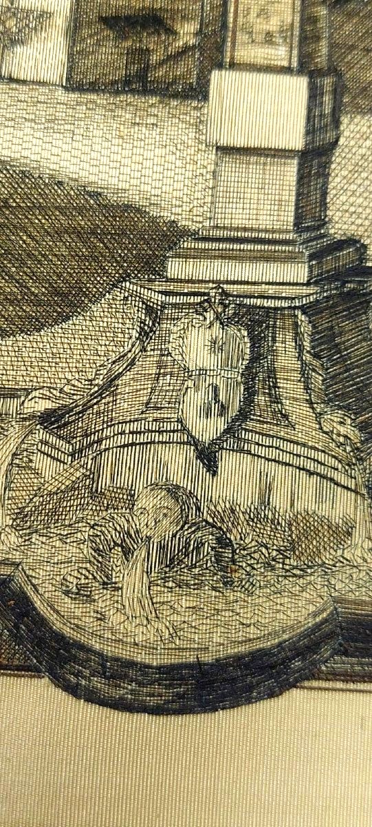 ricamo a filo su seta del XIX secolo , Pantheon a Roma 1881-photo-5