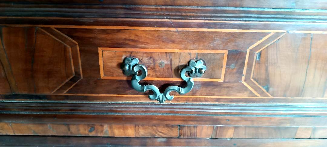 Antico cassettone intarsiato - Italia XVII secolo-photo-4