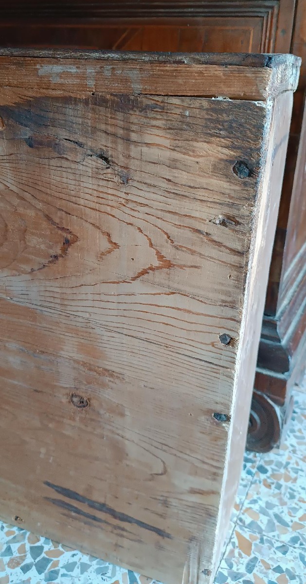 Antico cassettone intarsiato - Italia XVII secolo-photo-6