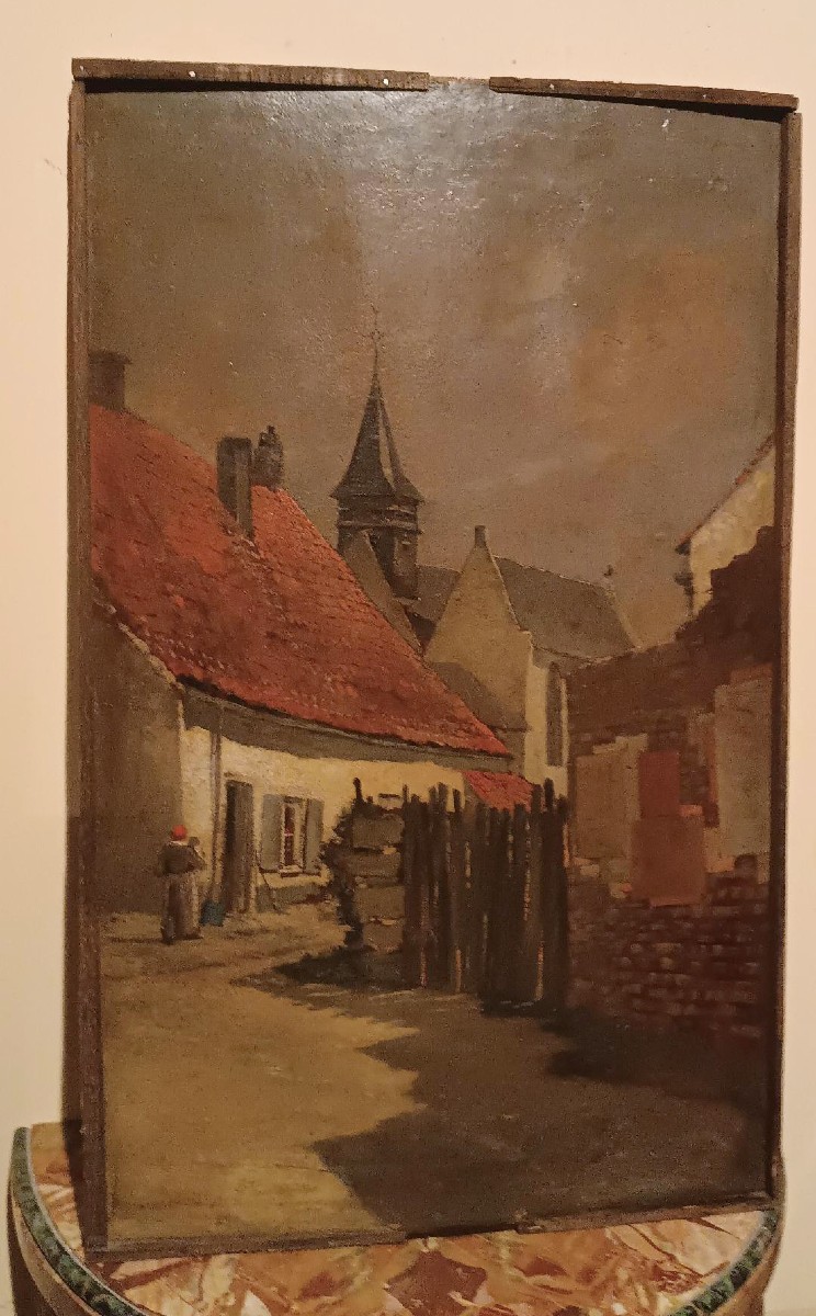 Dipinto XIX secolo -Olio su tavola-scuola europea-photo-2