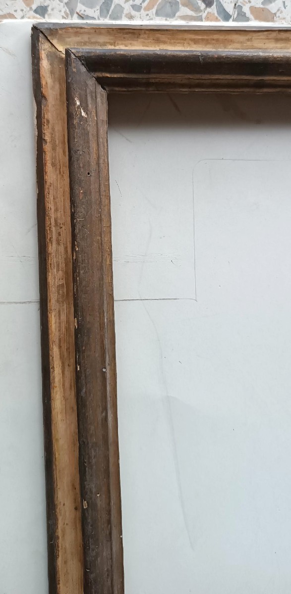 Antica cornice laccata e dorata XVIII secolo toscana-photo-3