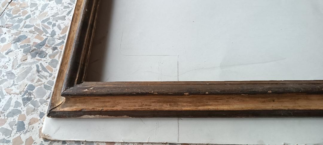 Antica cornice laccata e dorata XVIII secolo toscana-photo-4