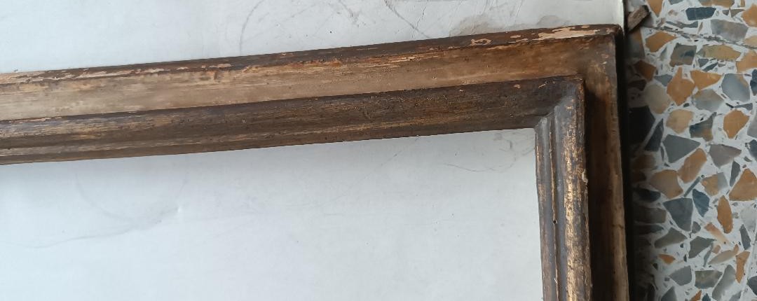 Antica cornice laccata e dorata XVIII secolo toscana-photo-7