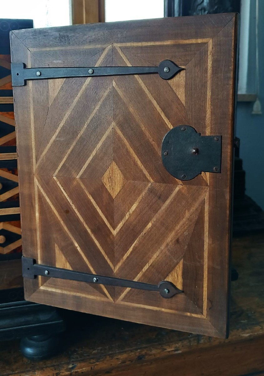 Grande monetiere intarsiato dei primi del '900-photo-6