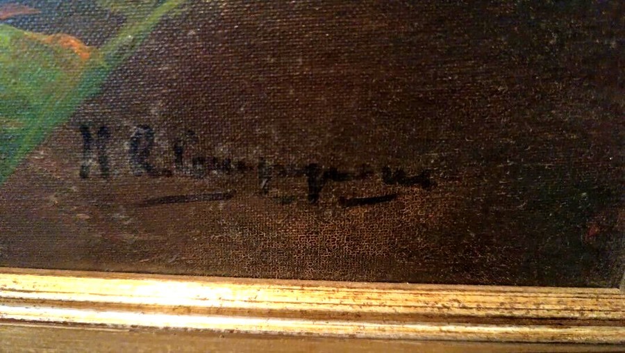 Grande dipinto olio su tela natura morta fiori Arcangelo Monzio Compagnoni-photo-4