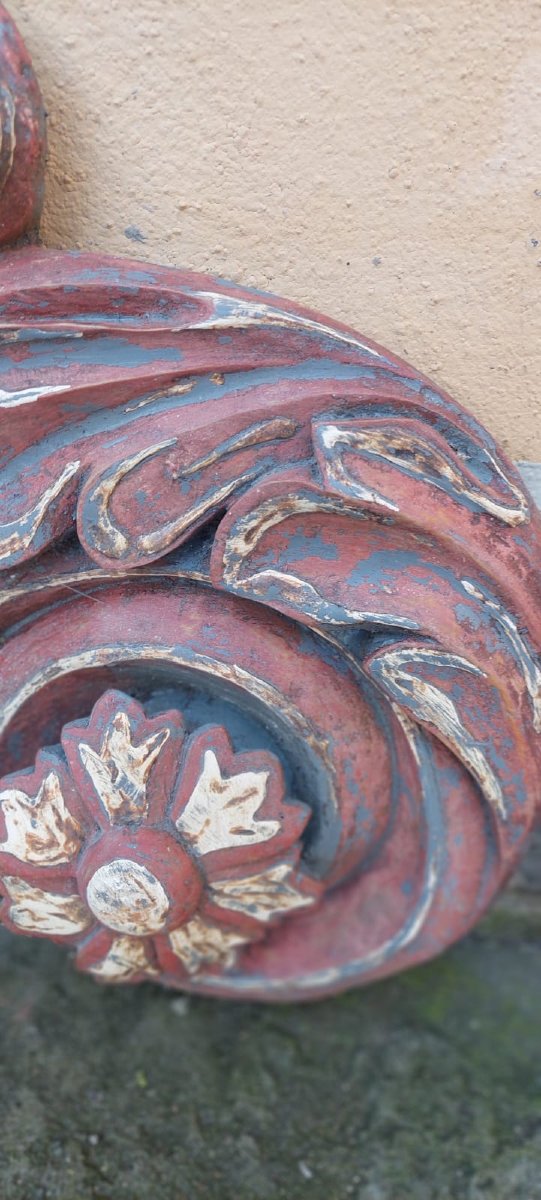 Coppia Grandi Fregi  Legno Intagliati XVII secolo Barocchi-photo-3