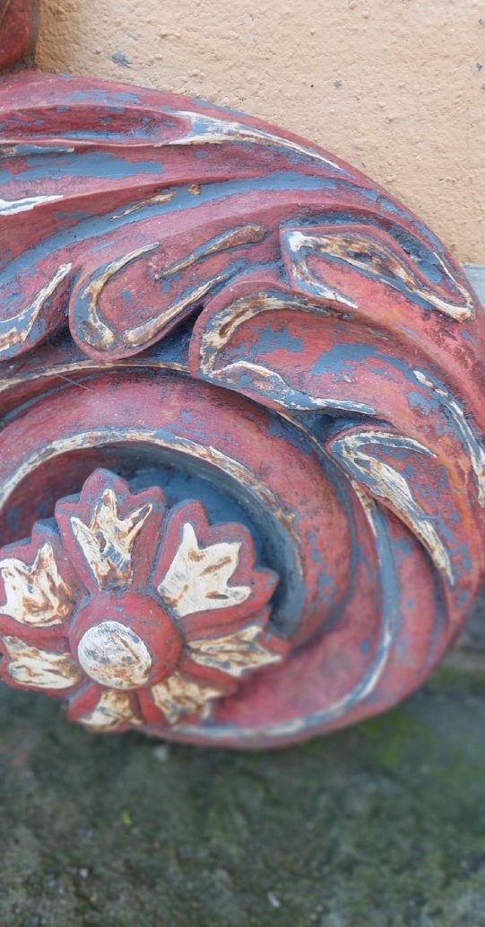 Coppia Grandi Fregi  Legno Intagliati XVII secolo Barocchi-photo-3