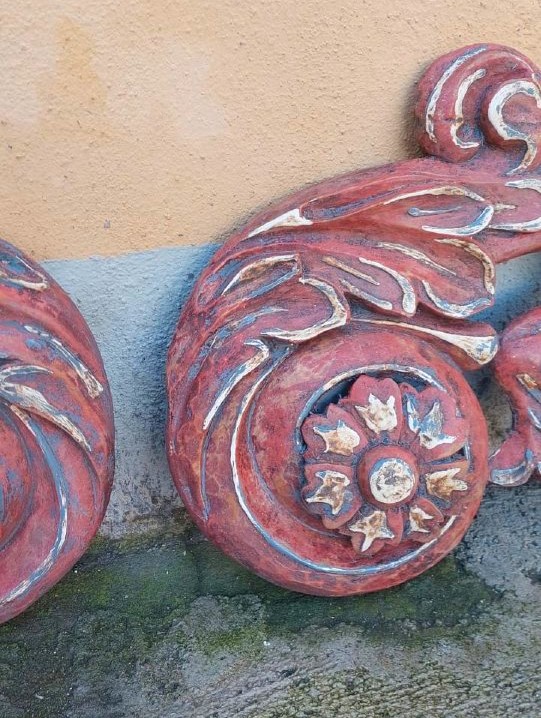 Coppia Grandi Fregi  Legno Intagliati XVII secolo Barocchi-photo-7