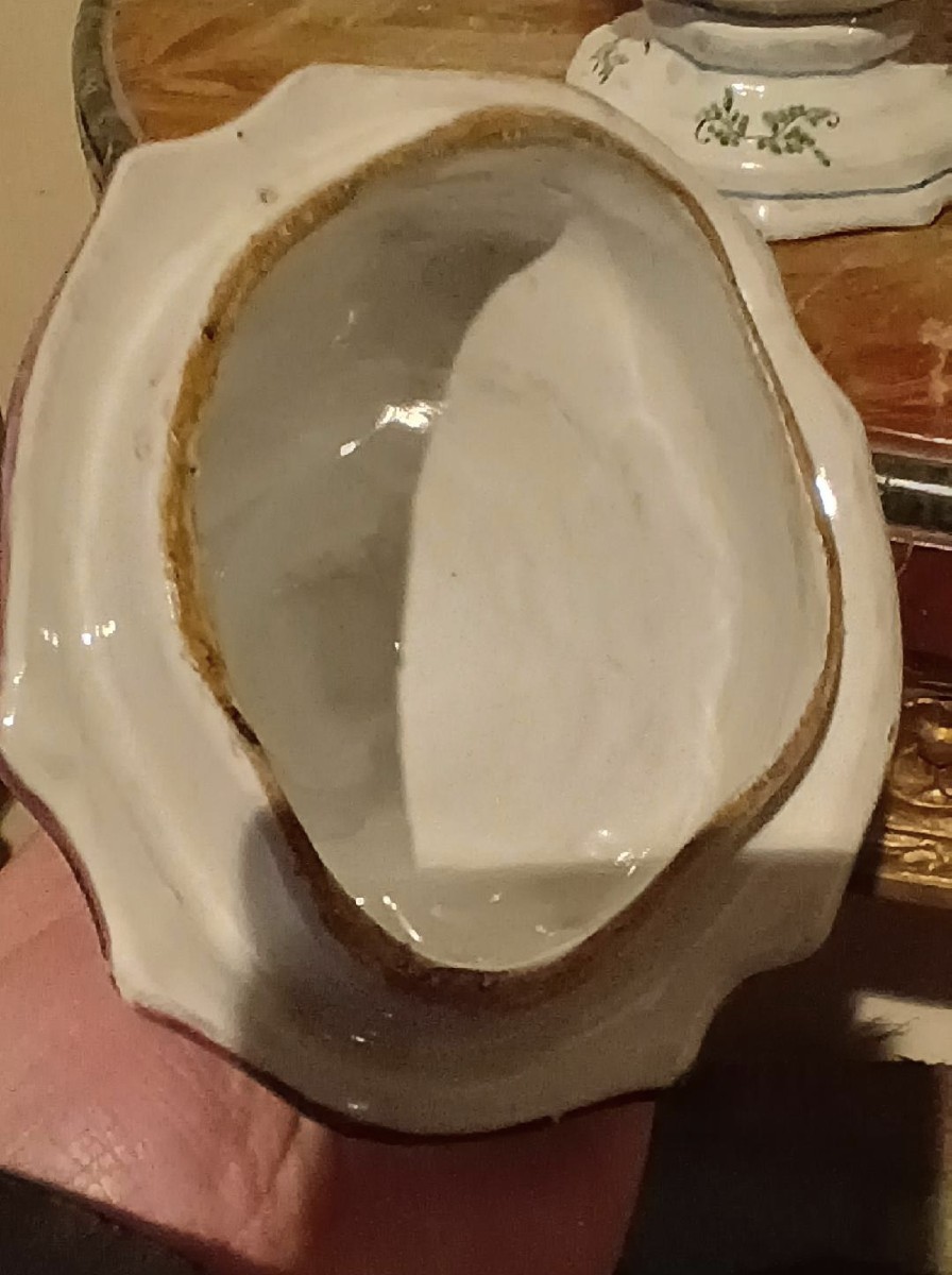 Coppia di vasi in maiolica decorata XVIII secolo Francia-photo-3