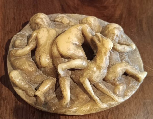 Rilievo ovale in cera - Baccanale - ceroplasta del XVIII secolo-photo-5