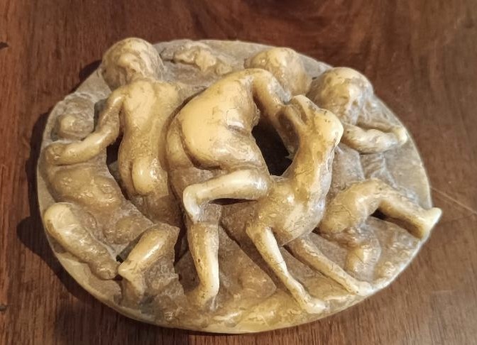 Rilievo ovale in cera - Baccanale - ceroplasta del XVIII secolo