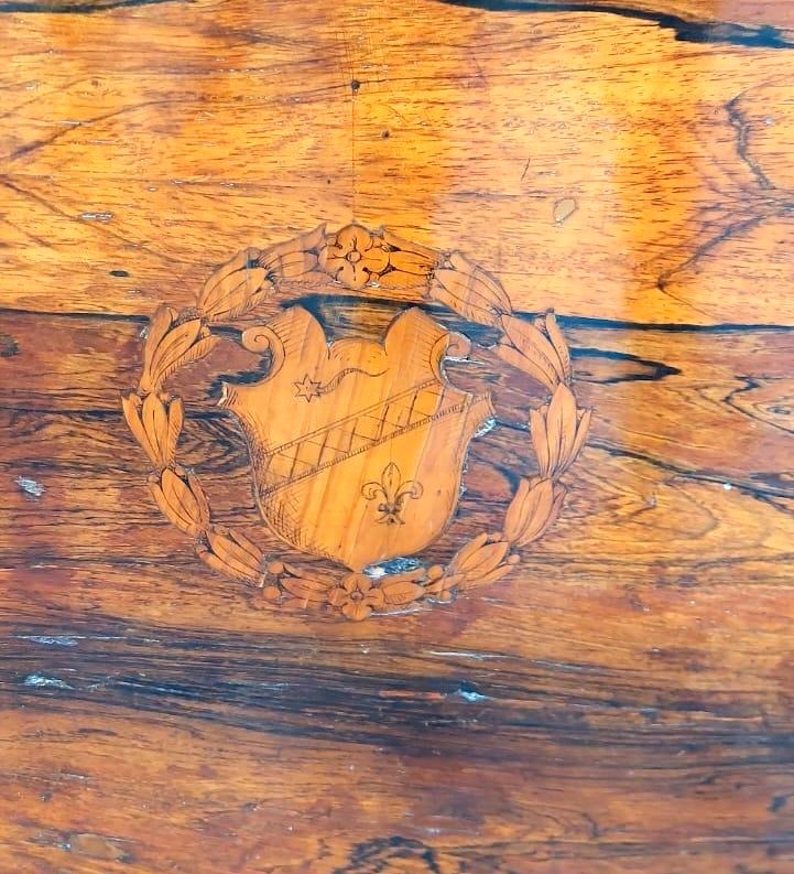 Ribalta intarsiata  -meta' XVIII secolo Toscana-photo-4