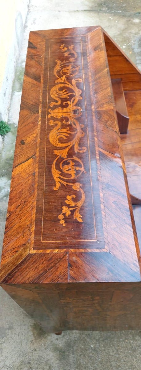 Ribalta intarsiata  -meta' XVIII secolo Toscana-photo-6