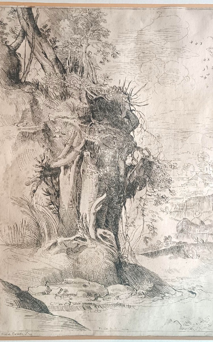Disegno antico su carta vergata - XVII secolo - da  Annibale Carracci-photo-3