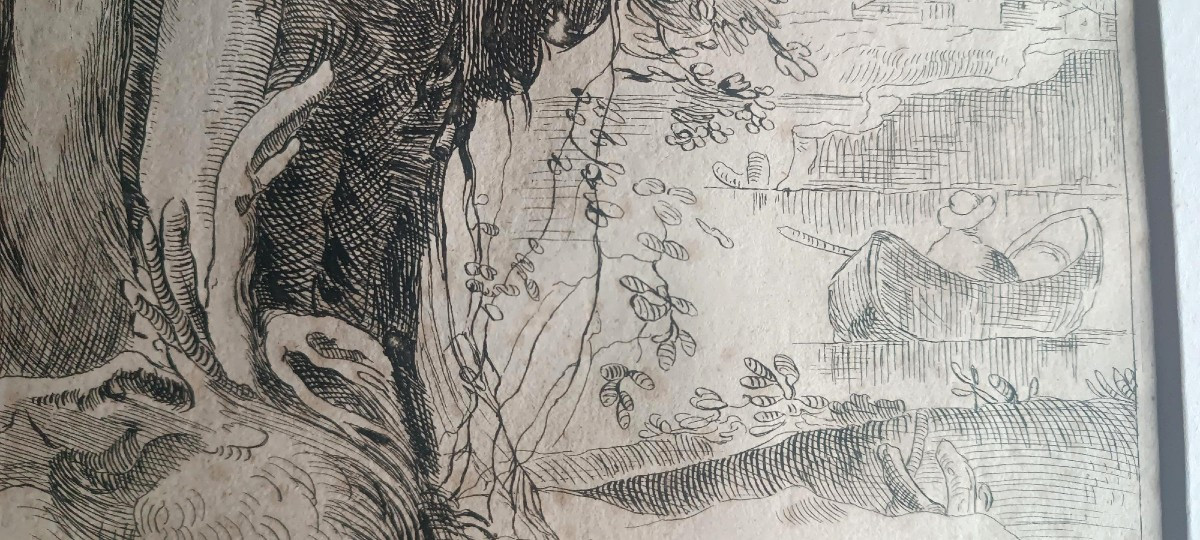 Disegno antico su carta vergata - XVII secolo - da  Annibale Carracci-photo-6