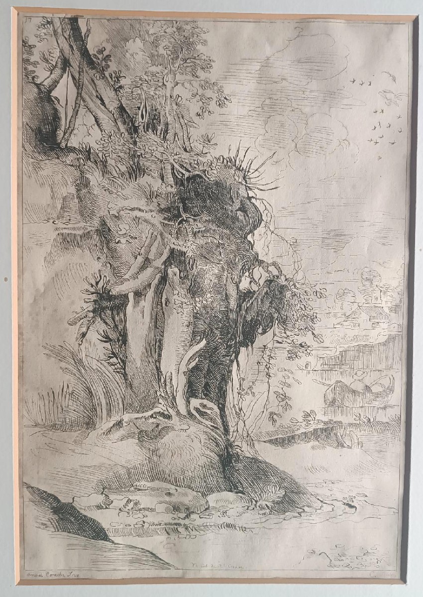 Disegno antico su carta vergata - XVII secolo - da  Annibale Carracci-photo-8