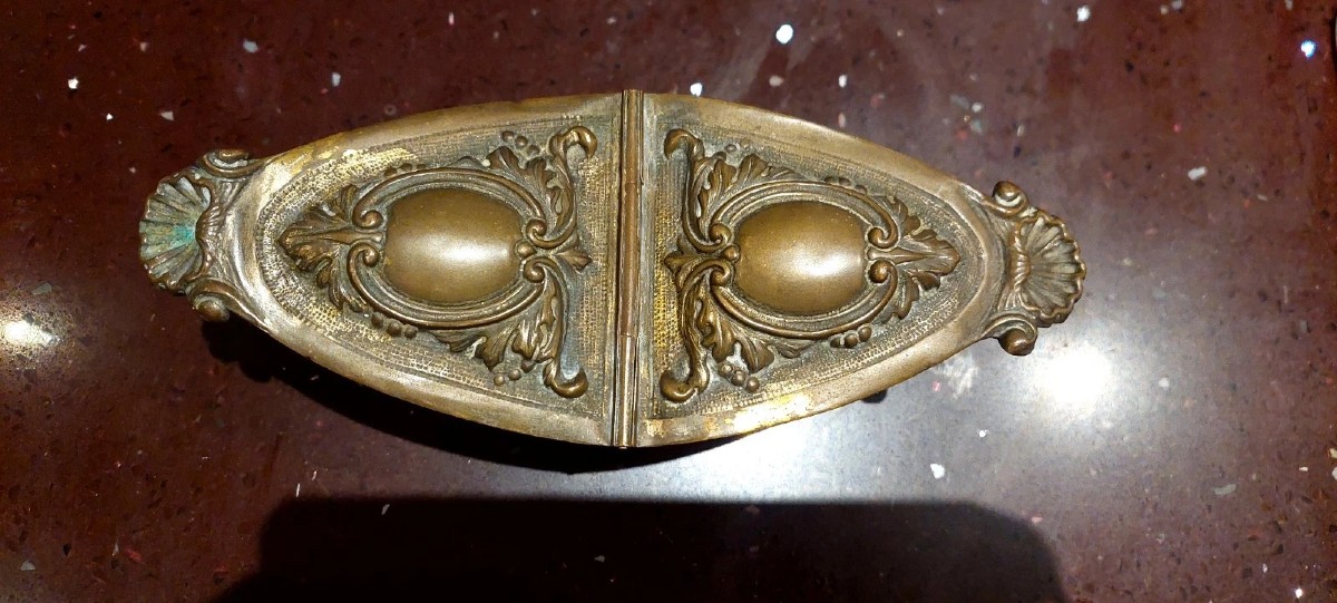Navicella Portaincenso ottone Sbalzato XVIII secolo Italia-photo-4