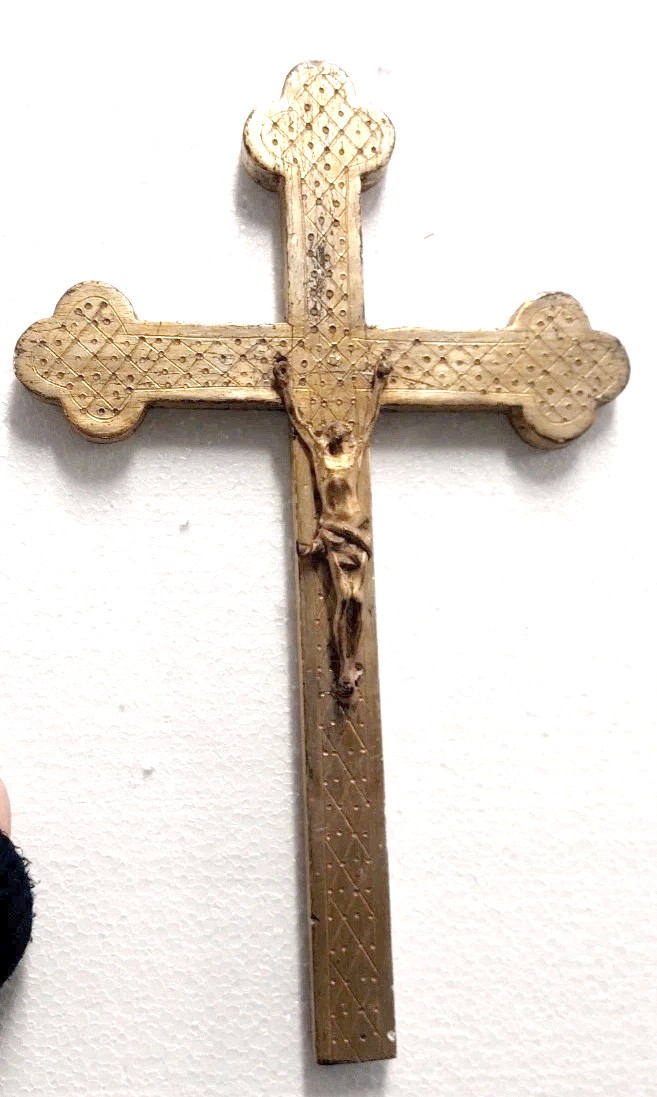 Antico Cristo Intagliato In Legno Dorato XVIII secolo Crocifisso-photo-3