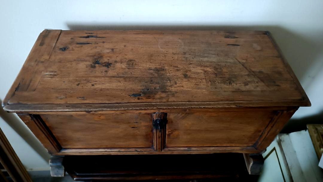 Piccola cassa scatola in legno XVII  secolo toscana 68x30-photo-2