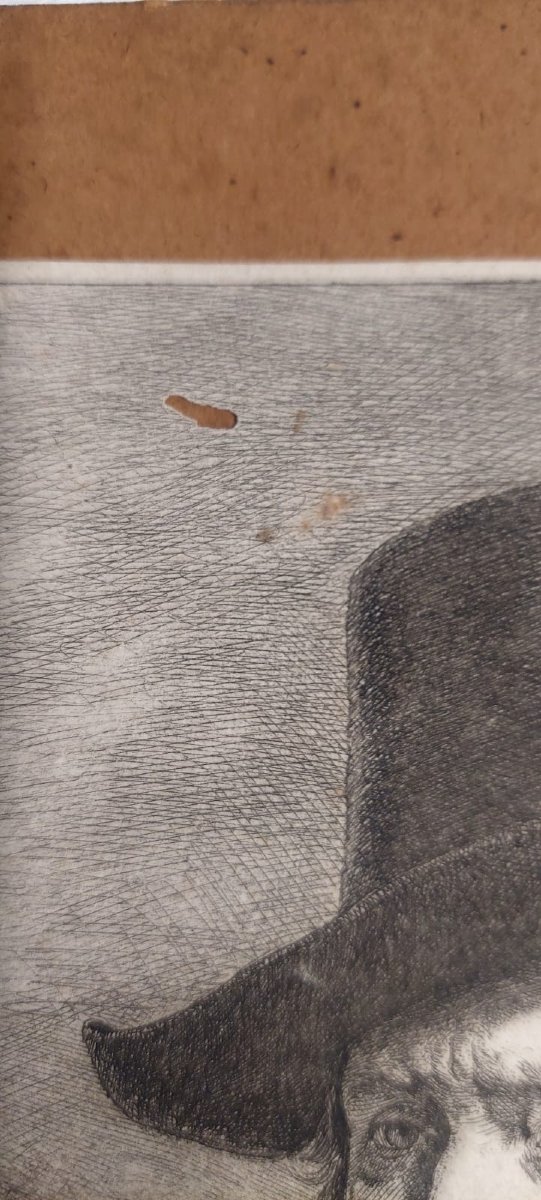 Autoritratto Jean Jacques de Boisseau 1796 Rara Impressione all'acquaforte  su carta vergata-photo-5