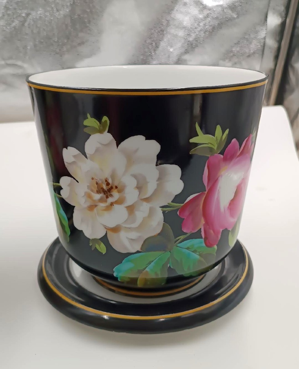 Coppia vasi cashpot ,porcellana Ginori seconda meta' XIX secolo-photo-2