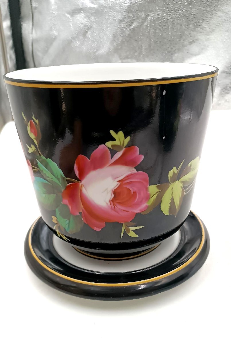 Coppia vasi cashpot ,porcellana Ginori seconda meta' XIX secolo-photo-3