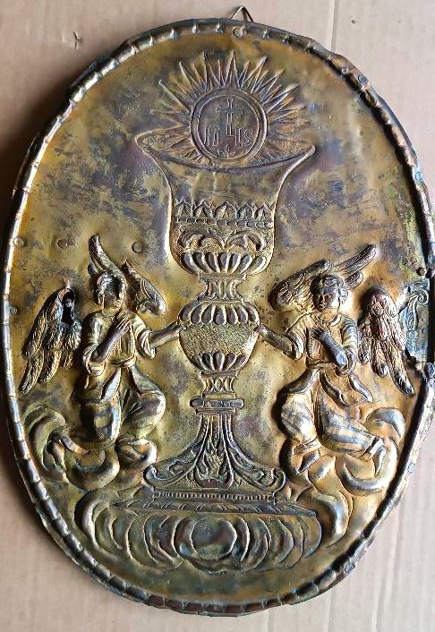 Antico sportello tabernacolo -sbalzo ottine dorato Barocco-photo-2