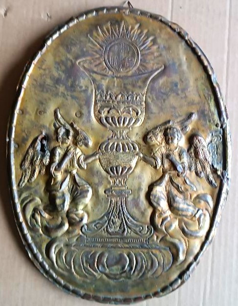 Antico sportello tabernacolo -sbalzo ottine dorato Barocco-photo-3