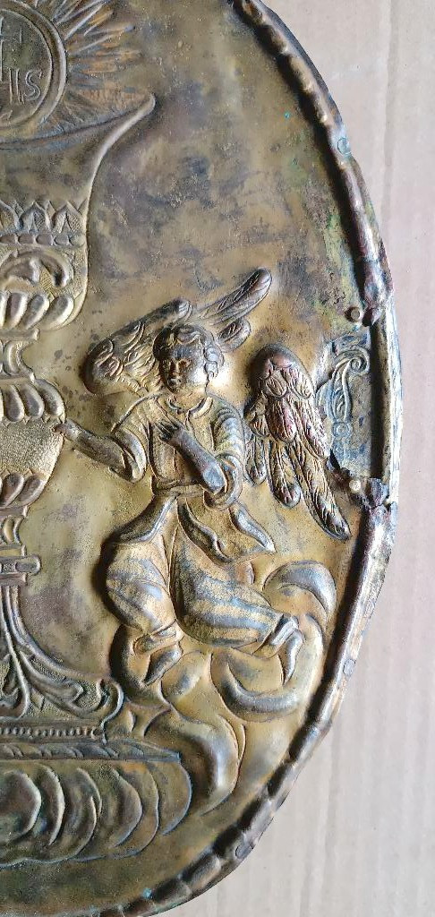 Antico sportello tabernacolo -sbalzo ottine dorato Barocco-photo-1