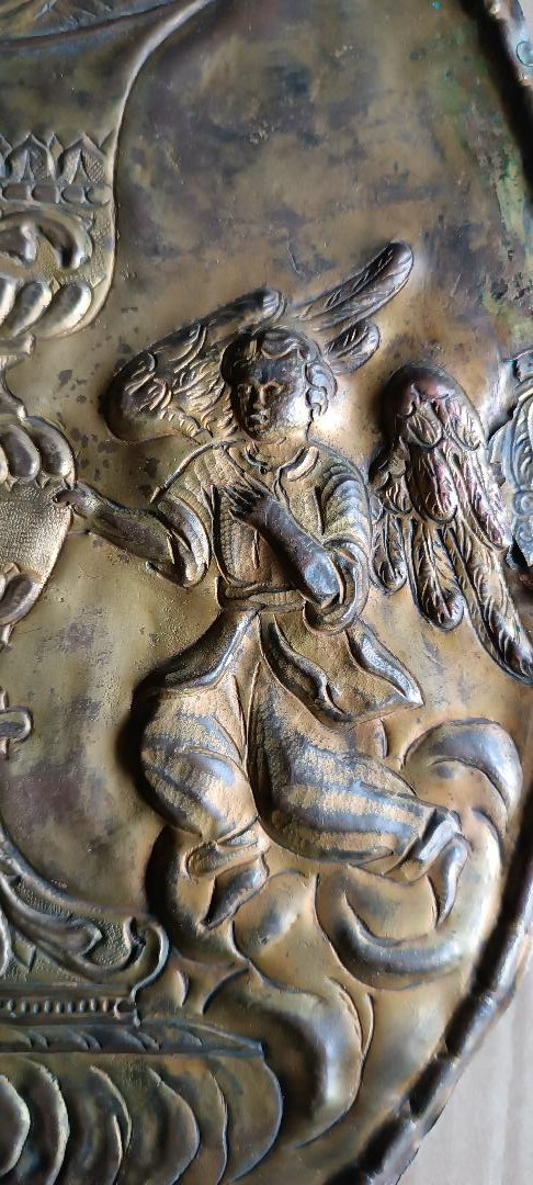 Antico sportello tabernacolo -sbalzo ottine dorato Barocco-photo-5