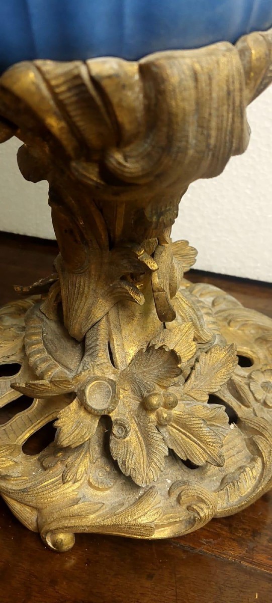 Grande lampada porcellana sevres e bronzo dorato al mercurio -Francia XIX secolo-photo-7