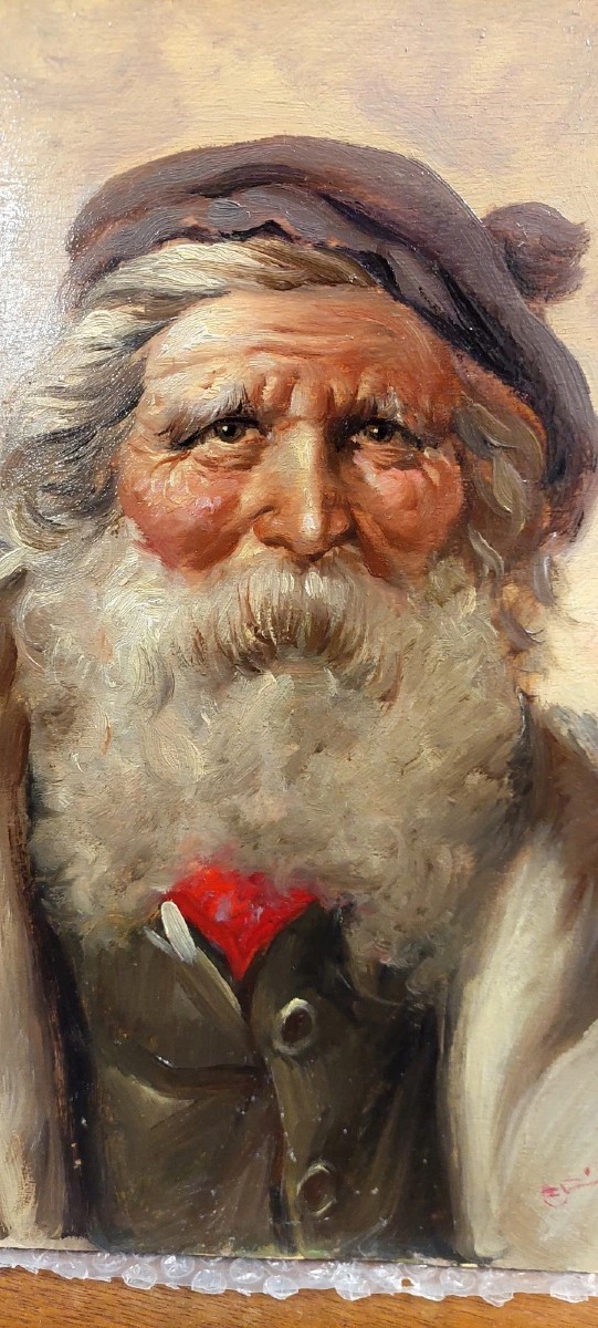 DIPINTO OLIO SU LEGNO RITRATTO PERSONAGGIO ATHOS RENZO BRIOSCHI 1910-2000-photo-3