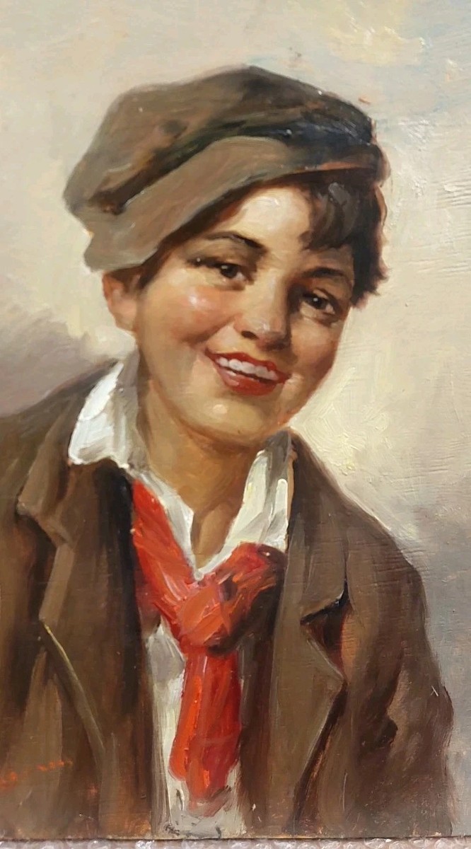 DIPINTO OLIO SU LEGNO RITRATTO PERSONAGGIO ATHOS RENZO BRIOSCHI 1910-2000-photo-2