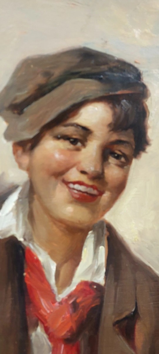 DIPINTO OLIO SU LEGNO RITRATTO PERSONAGGIO ATHOS RENZO BRIOSCHI 1910-2000-photo-3