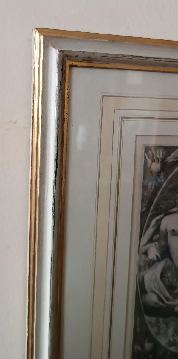 incisione a bulino . -Hendrik Goltzius (1558-1617) VENERE E CUPIDO-photo-1