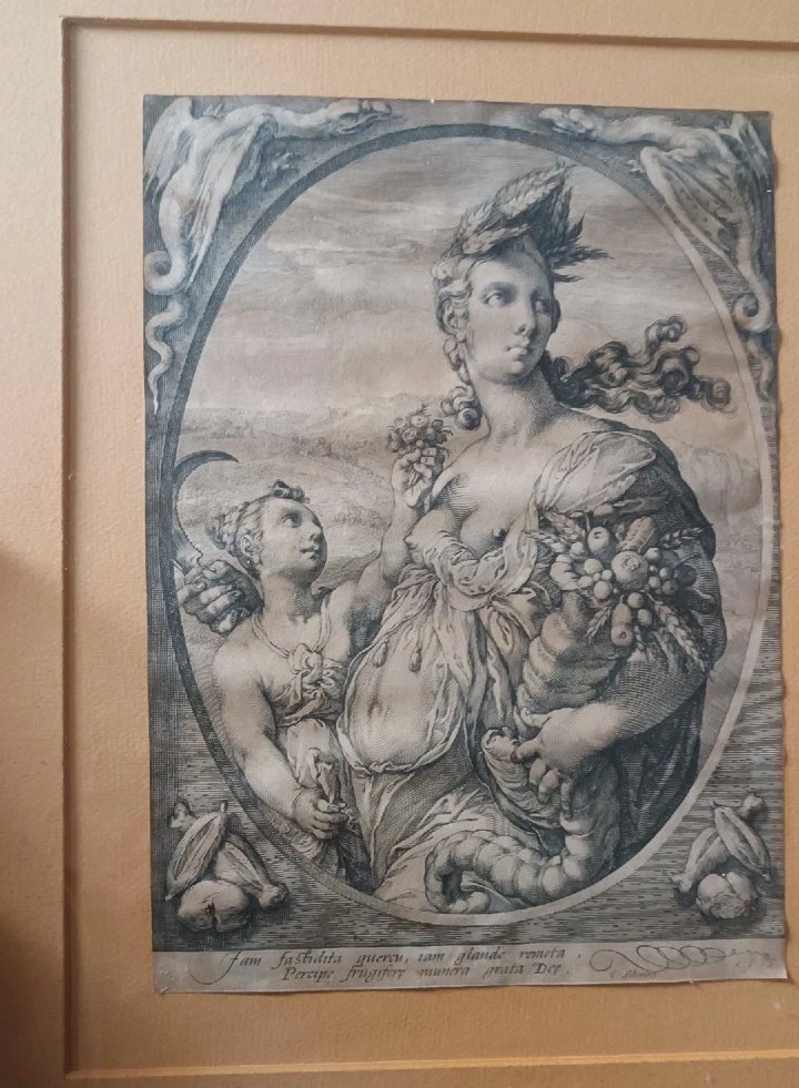 incisione a bulino .Cerere -Hendrik Goltzius (1558-1617) CERERE-photo-4