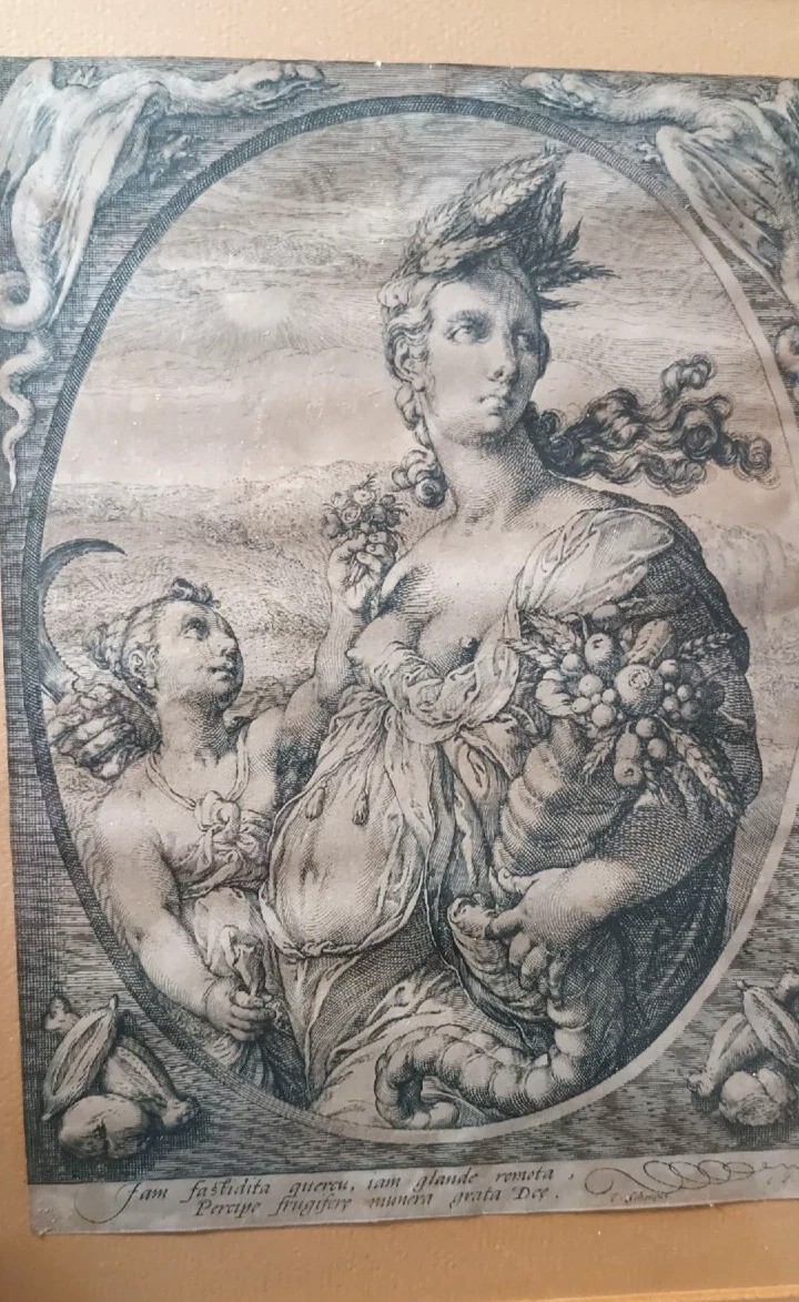 incisione a bulino .Cerere -Hendrik Goltzius (1558-1617) CERERE