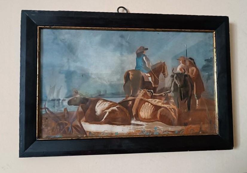 dipinto antico tempera su carta scuola italiana XVIII secolo-photo-2