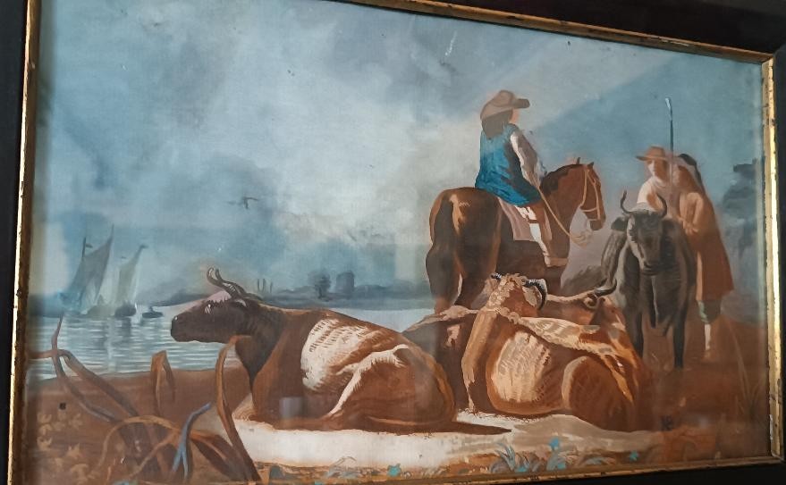 dipinto antico tempera su carta scuola italiana XVIII secolo-photo-4