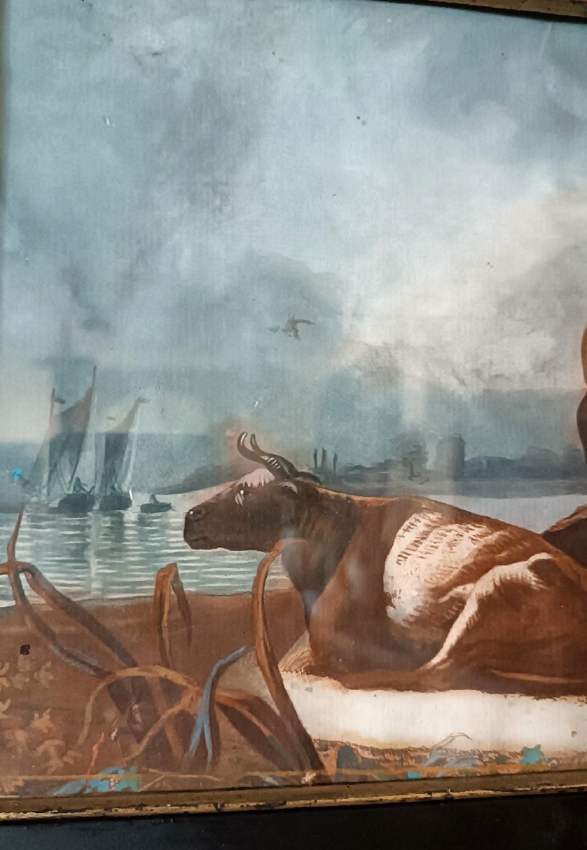 dipinto antico tempera su carta scuola italiana XVIII secolo-photo-1